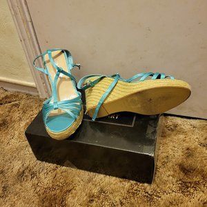 Turquoise dress sandals, worn twice